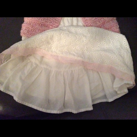 Maggie and Zoe eyelet Dress ~ Pink Crochet sweater - Picture 6 of 8